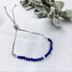 Lapis Lazuli 3mm Faceted Adjustable Bracelet